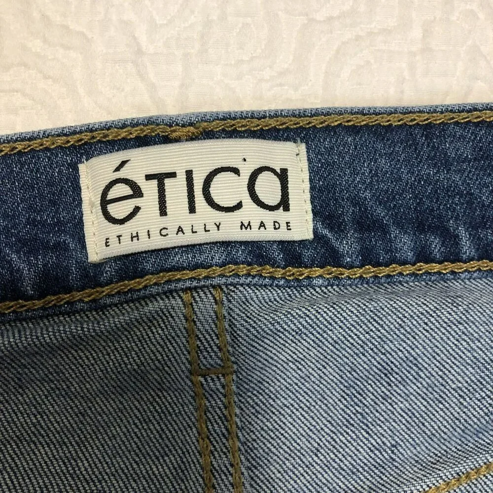 Ética Ethically Made Jeans Flare Blue Size 26 98% Organic Cotton Womens